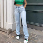 SKYLINE JEANS — Vaqueros Rectos de Tiro Alto