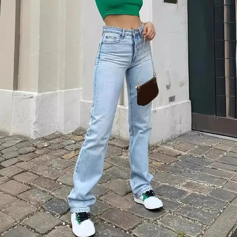 SKYLINE JEANS — Vaqueros Rectos de Tiro Alto