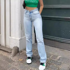 SKYLINE JEANS — Vaqueros Rectos de Tiro Alto