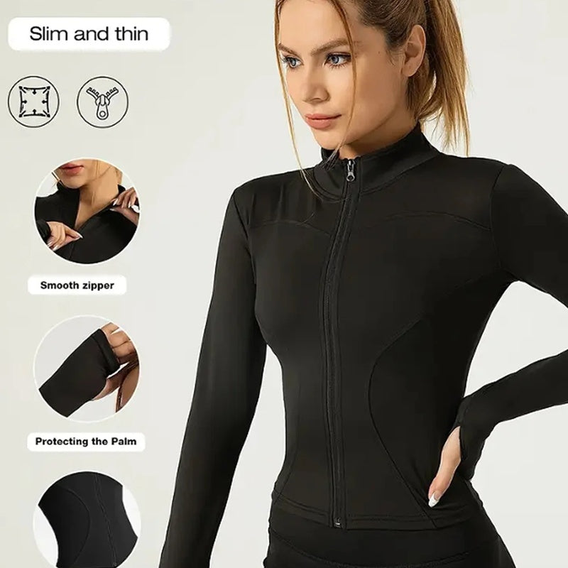 Chaqueta deportiva elástica de secado rápido
